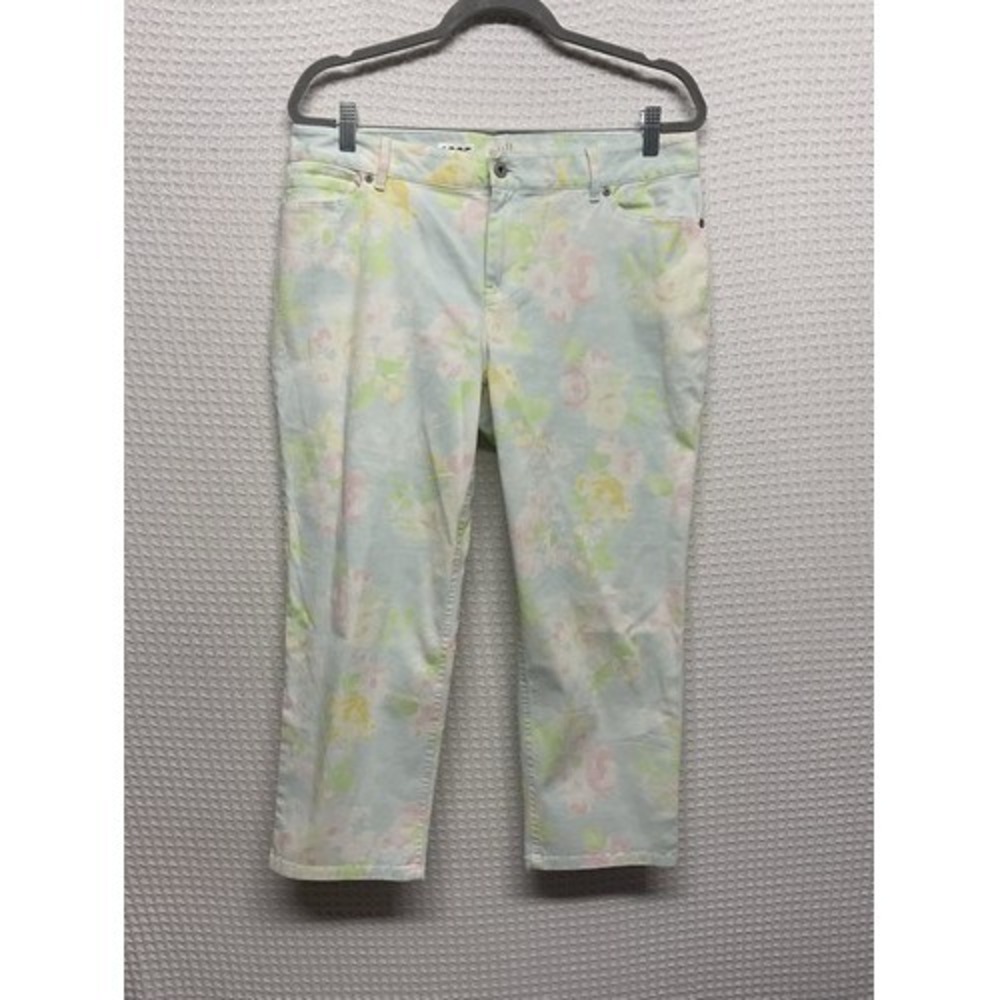 J. Jill Authentic Fit Pastel Floral Stretch Crop Jeans Women 12 Petite India